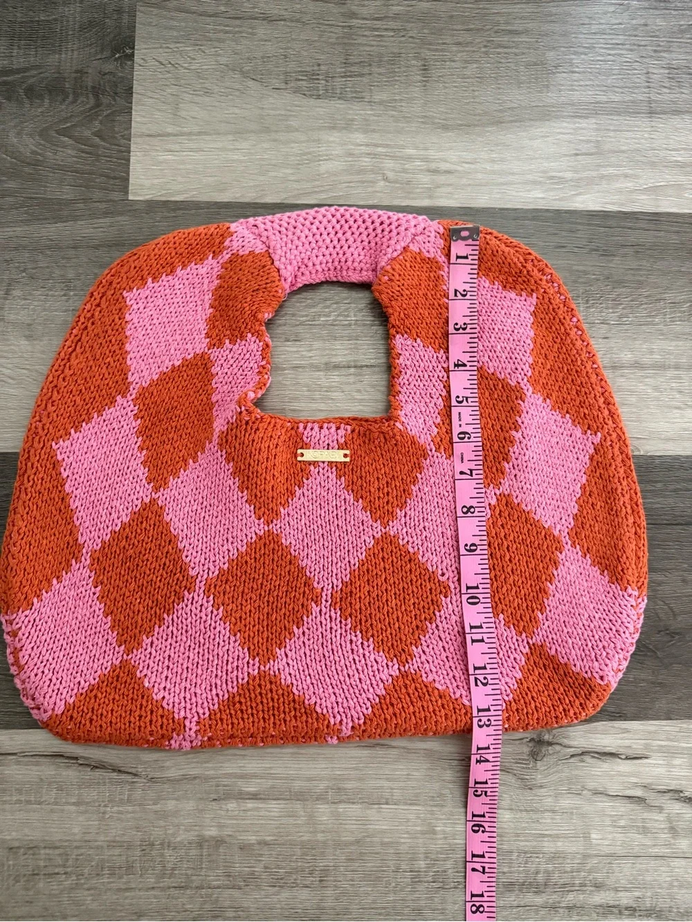 Kopari crochet Pink & Orange  Knit  Tote Bag